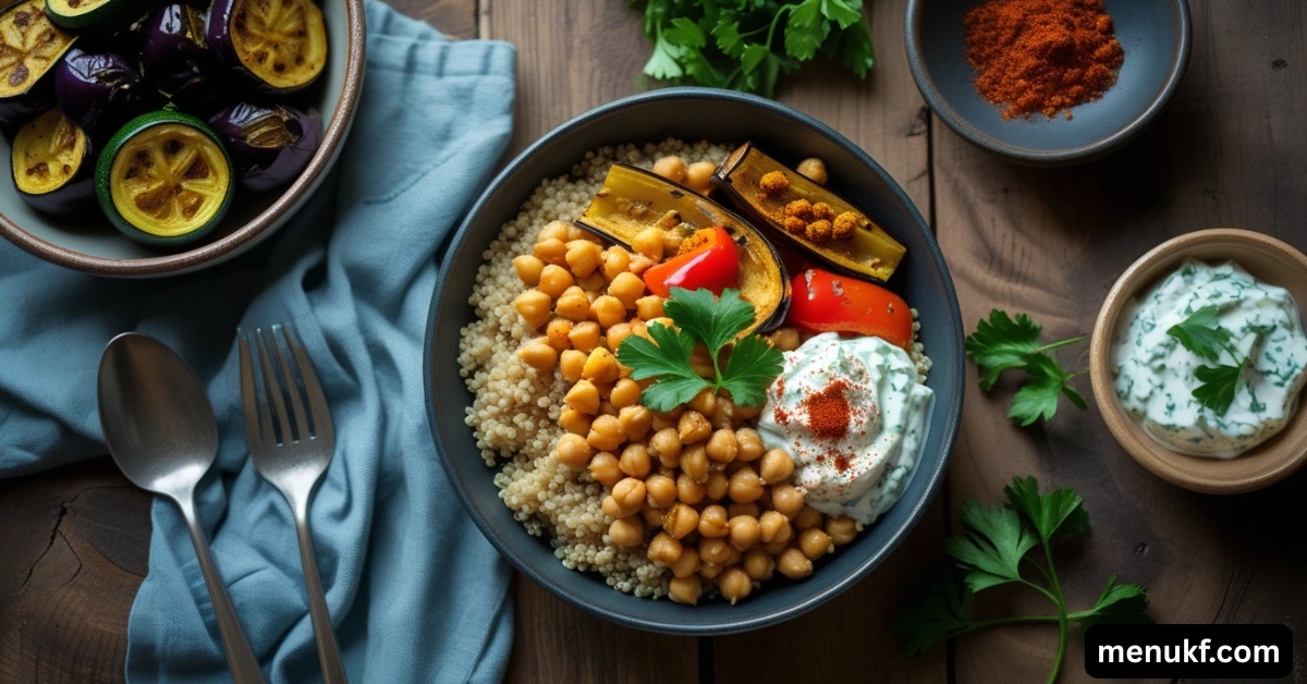 Indian-Mediterranean Chickpea Bowls